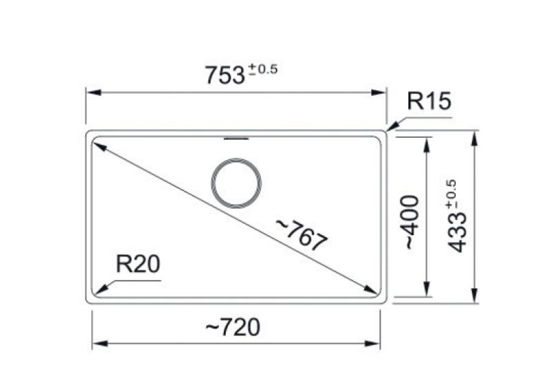 Franke Maris MRG 210-72 Fragranite Mat zwarte spoelbak voor vlakke inbouw