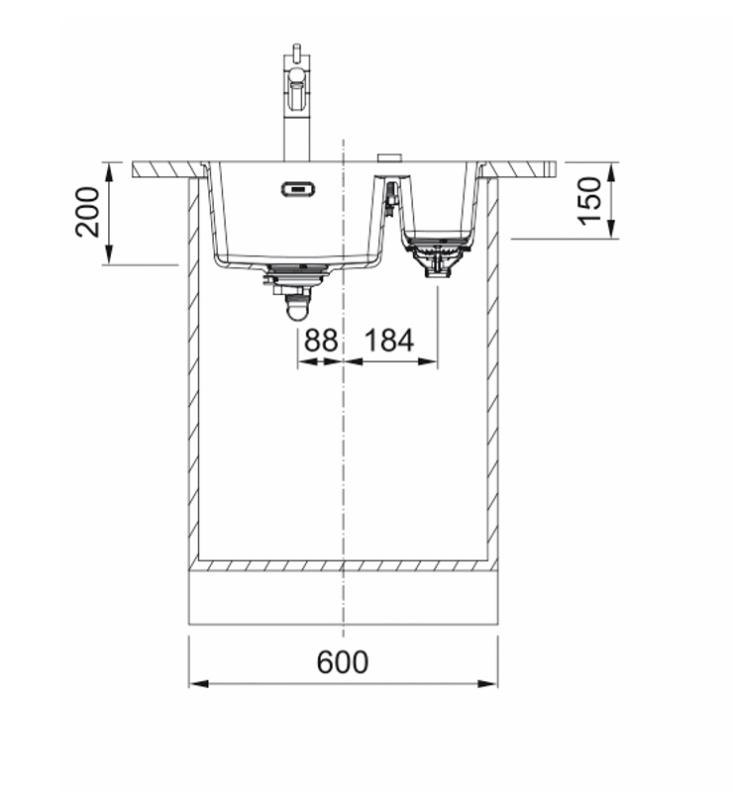Franke Maris MRG 260-34-15 Fragranite Matt fekete mosogató Bal oldali lapba építhető
