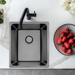 Aquadesign R25 acél felépítmény, alépítmény és síkbeépítés mosogató gun metal 34x40cm 1208958205