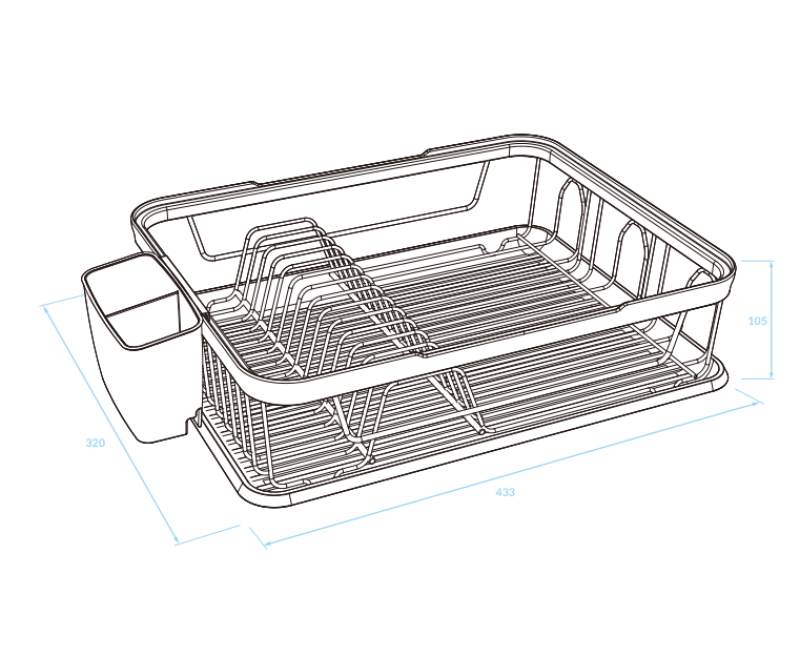 EPKA Dish fekete/rózsaarany edényszárító acél 43,3x10,5x32cm 1208958247