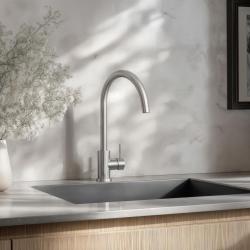 Ausmann Inox Round konyhai csaptelep forgatható kifolyóval teljesen rozsdamentes acél 1208958308