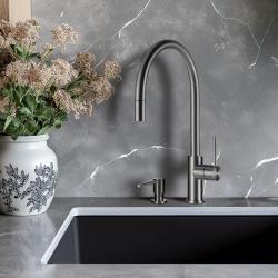Lorreine Royal Aire gun metal antracit konyhai csaptelep kihúzható kifolyóval AIRE-GUNMETAL