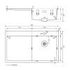 Lorreine SP serie RVS spoelbak 86x51 cm met kraangat bank 40SPDB-L