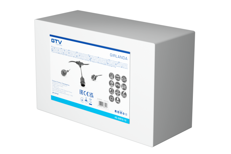 Decorslinger voor in de tuin 10m AC220-240V 50-60Hz 10xE27 2x0 75mm 1208958646