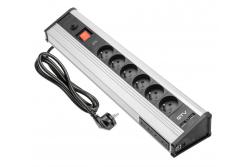 MULTI asztali hosszabbító kábel túlfeszültség-védelemmel, 6x aljzat földeléssel, 4x USB 1208958684