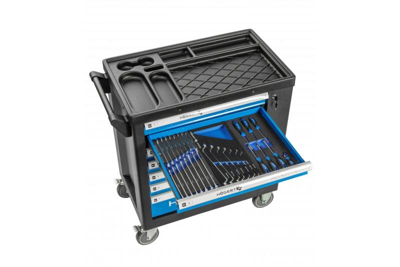 Hoegert 7 fiókos szerszámos szekrény oldalajtóval és 544 darab tartozékkal. 1208962010