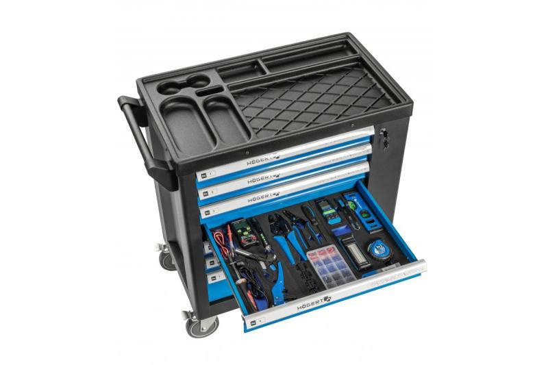 Hoegert 7 fiókos szerszámos szekrény oldalajtóval és 544 darab tartozékkal. 1208962010