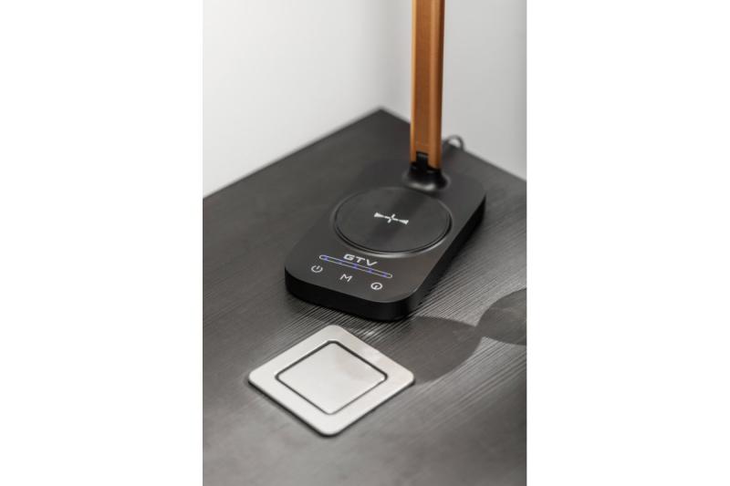 Decor Bureau lamp Bressi 8W 450lm AC220-240V 3-CCT Vezeték nélküli Töltés USB PF>0 5 RA>80 Fekete / Arany 1208962479