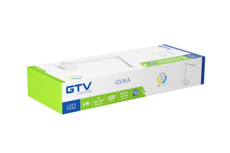 Decor IZUKA LED asztali lámpa 6W 400lm AC220-240V 50/60Hz CCT indukciós töltő fehér. 1208962496