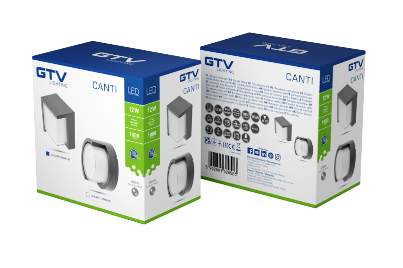 Gevelarmatuur CANTI LED 12W 1000lm AC220-240V 50 / 60Hz IP65 4000K 1208962697