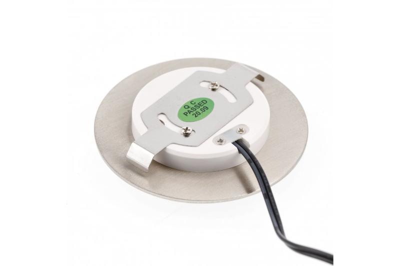 LED dekorációs lépcső világítótest ESCADA OB DC12V kerek matt üveg burával, 0,8W, 70lm, 4000K, rozsdamentes acél kábel, 150 cm