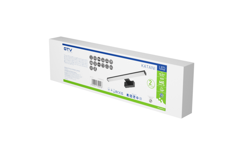 Dekorációs Led-lámpatest Catania 400mm 8W AC220-240V 50/60Hz 4000K IP44 RA >80 640lm Fekete. 1208962884