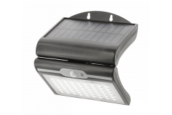 RAMOS Solar Homlokzati Világítás Mozgás/Alkonyat Érzékelővel, 50W, 300lm, 3,7V 1800mAh, IP44, 6000K, Fekete 1208963115