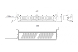 TEKSAS LED Highbay lámpa, 100W, 12000lm, AC100-240V, 50/60Hz, IP 65, 60o sugárzási szög, 4000K, szürke 1208963207