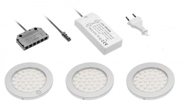 Decor cucina Konyhai világítás készlet 3 spotlámpával kapcsolóval meleg fehér fény 1208963267