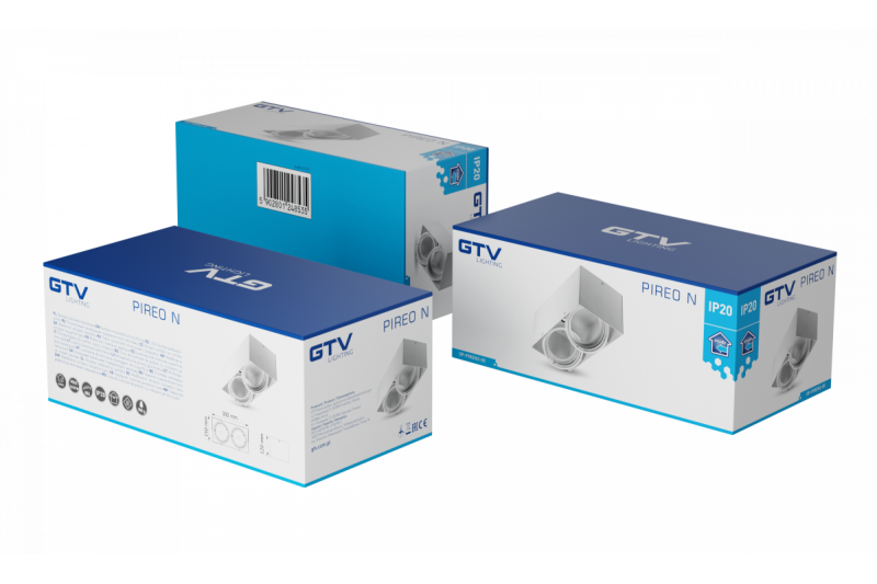 Dekorációs Mennyezeti lámpatest PIREO N felületre szerelhető dupla IP20 fehér/fehér 1208963772