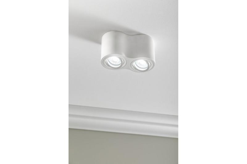 Dekor Mennyezeti lámpatest AVEIRO DUO alumínium 160x80x85mm IP20 max 20W*2 kerek fehér. 1208963827