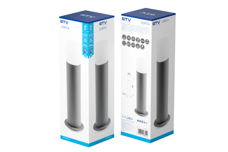 Decor Tuinklamp CORTA-P 40 E27 MAX.25W IP44 AC220-240V 50-60Hz paal antraciet. 1208963860