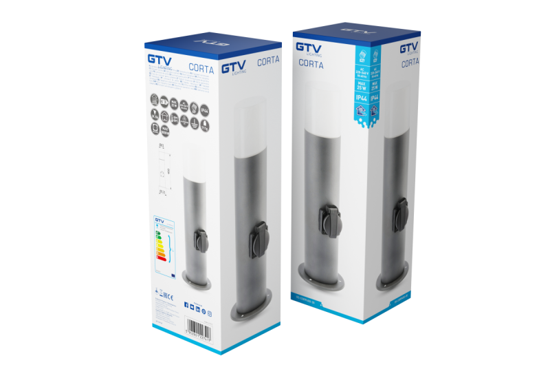 Decor CORTA-P 40 kerti lámpa E27 MAX.25W IP44 AC220-240V 50-60Hz csatlakozó max. 3000W oszlop grafit. 1208963861