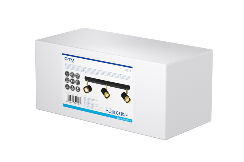 Decor Plafonddísz ORIO alumínium 43,0x5,5x14,0 IP20 3*GU10 max. 50W kerek fekete. 1208963967