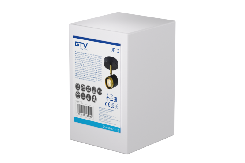 Decor Mennyezeti lámpatest ORIO alumínium 11.6x5.6x11.5 IP20 1*Gu10 max. 50W kerek fekete. 1208963969