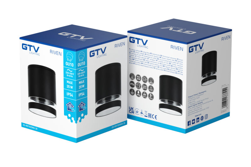 Plafondddecoratie RIVEN alum 102x120 IP54 MAX.35W rond grafiet. 1208963984