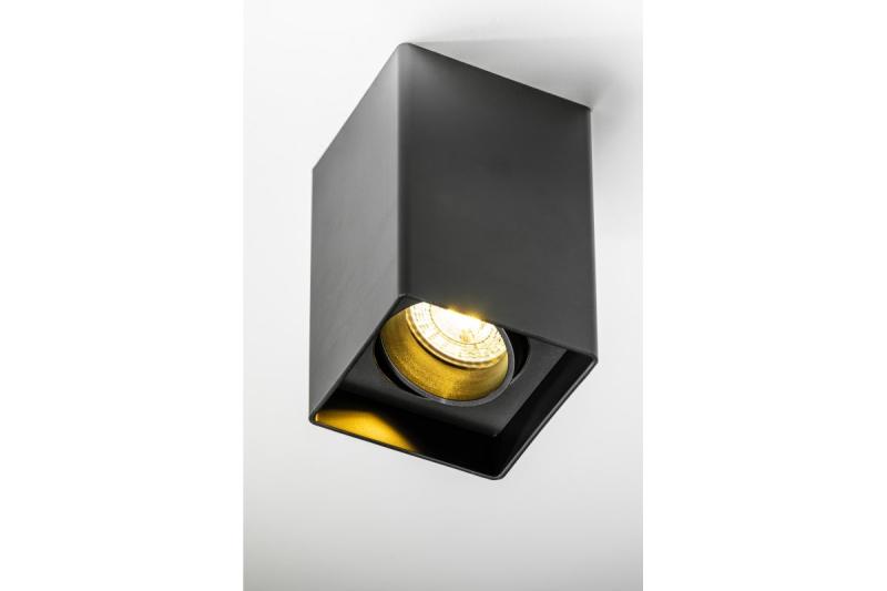 Decorlámpa mennyezeti lámpatest RESTO PC 80x80x125mm IP20 max 20W négyzet alakú fekete. 1208963987