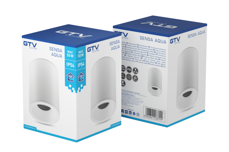 Decor SENSA AQUA mennyezeti lámpa alumínium 85x115 IP54 max 50W kör alakú fehér. 1208964007