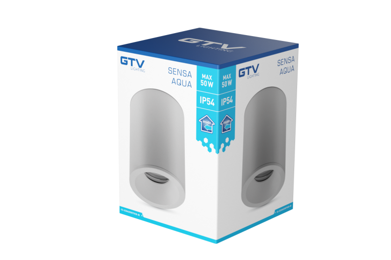 Decor SENSA AQUA mennyezeti lámpa alumínium 85x115 IP54 max 50W kör alakú szürke. 1208964008