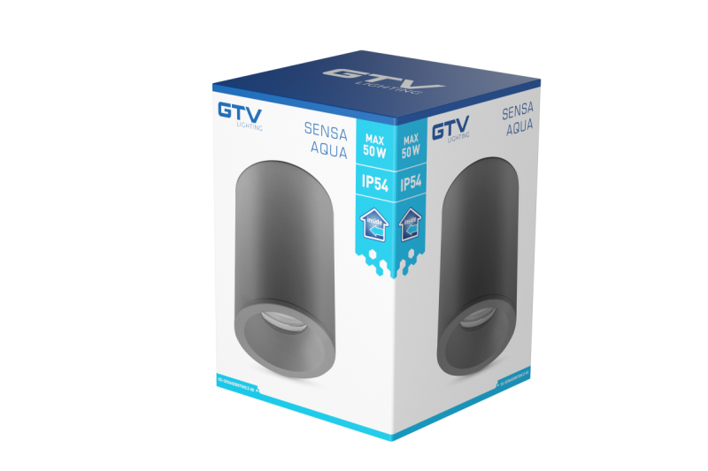 Decor SENSA AQUA mennyezeti lámpa alumínium 85x115 IP54 max 50W kör fekete. 1208964009