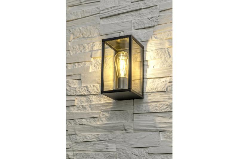 Decor Tuinklamp VENTANA-AU E27 MAX.20W IP54 AC220-240V 50-60Hz felső falilámpa egyenes fekete. 1208964048