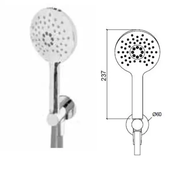 Waterevolution Flow ronde handdoucheset compleet met muuraansluiting chroom - 3 standen - T1621R01