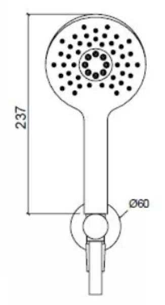 Waterrevolutie Flow ronde handdoucheset compleet met muurbevestiging mat wit - 3 standen - T1621RBR