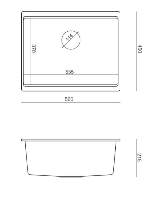 Quadri Newport II fehér gránit aláépíthető mosogató fehér 560x450 mm 1208966922