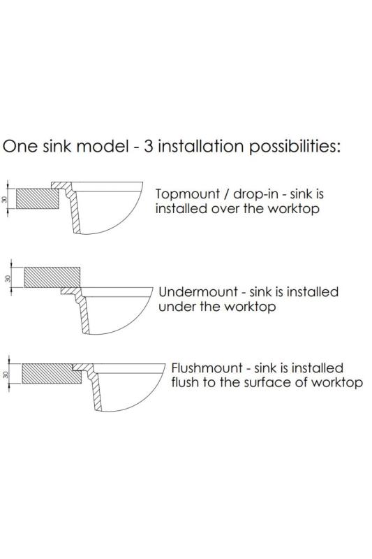 GraniteMy Universele granieten grote witte spoelbak 74x40 cm fehér beépíthető, aláépíthető és süllyesztett fekete dugóval 1208967161