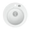 Quadri Norwich graniet witte ronde spoelbak opbouw met rvs plug en push to open afvoer 1208967366