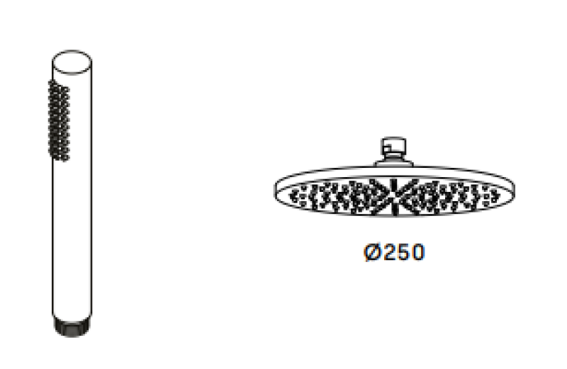 Waterevolution Flow zuhanykészlet esőzuhannyal PVD kefe Koper 250mm T141N25CPE