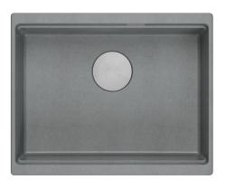 Quadri Newport II gránit aláépíthető szürke mosogató 560x450mm rozsdamentes acél dugóval és lefolyósapkával 1208967456