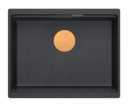 Quadri Newport II gránit beépíthető antracit mosogató 560x450mm réz dugóval és lefolyósapkával 1208967461