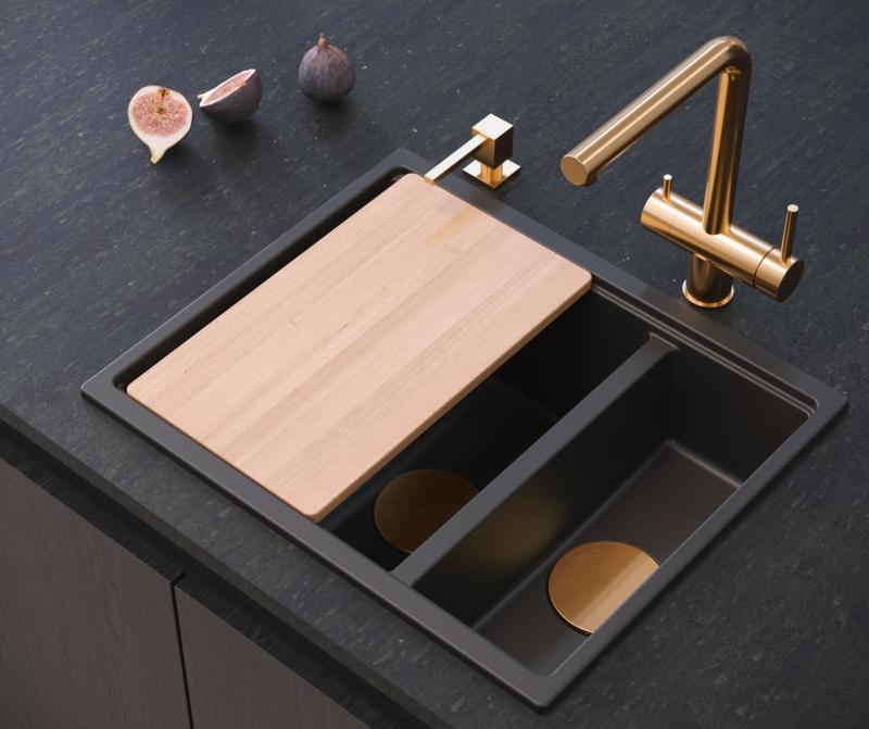 Quadri Newport II zwart 1,5 spoelbak graniet opbouw en onderbouw spoelbak 555x460mm met koperen plug 1208967465

Quadri Newport II fekete 1,5 mosogatómedence gránit, beépíthető és aláépíthető