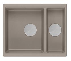 Quadri Newport II taupe 1,5 mosogatótál gránit felülről és alulról beépíthető mosogatótál 555x460mm rozsdamentes acél dugóval 1208967466