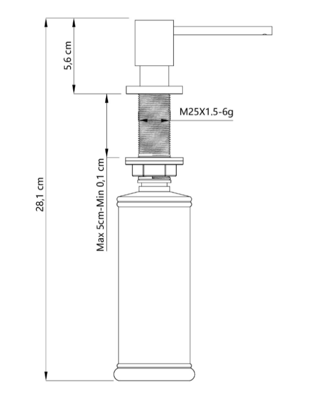 Quadri Luxor Beépített Szappanadagoló Rozsdamentes Acél Felülről Utántölthető 1208967508