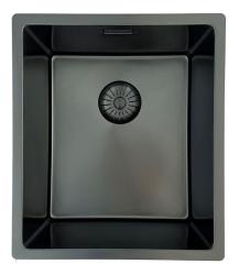 Pure.Sink Prestige mosogató PVD gun metal 34x40 cm 10 mm sugár aláépíthető, síkba építhető és ráépíthető PPG3440-61