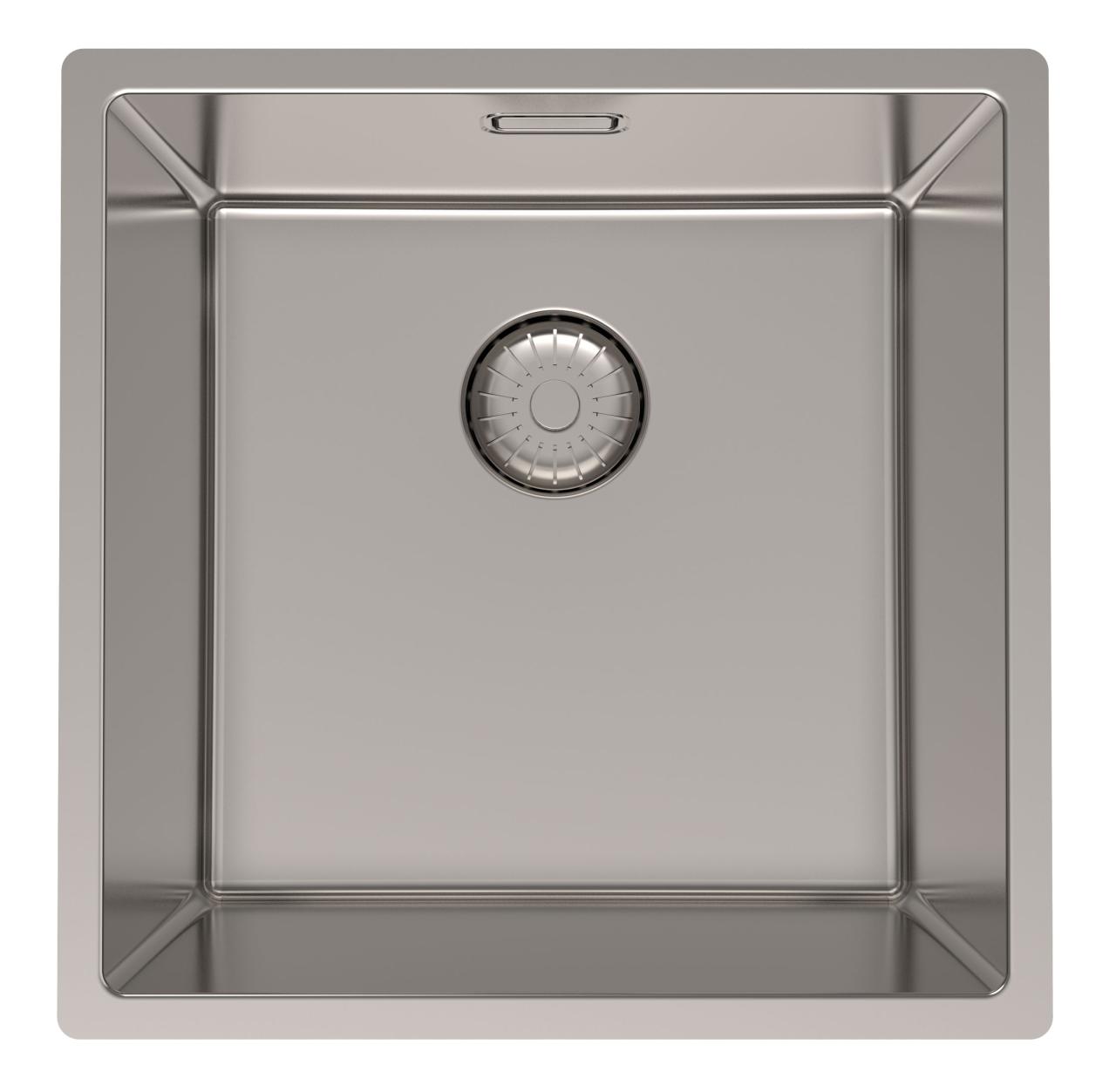 Pure.Sink Prestige mosogató RVS 40x40 cm, 10 mm-es rádiusszal, alsó beépítéshez, süllyesztett és felületi beépítéshez PPG4040-02