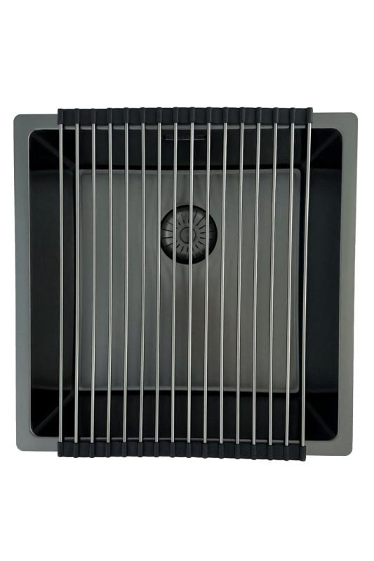 Pure.Sink Prestige mosogató 40x40 cm PVD Gun Metal 10 mm rádiusz aláépíthető, síkba építhető és ráépíthető PPG4040-61.