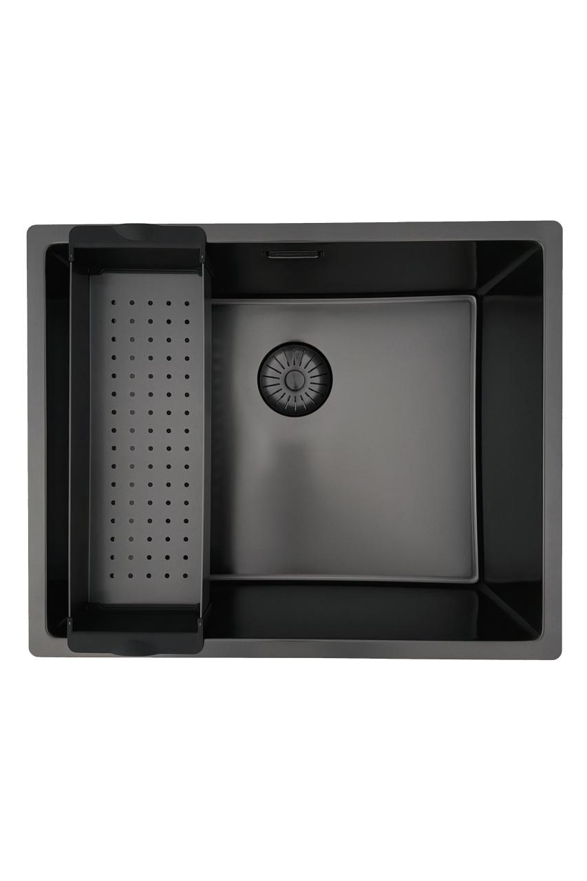 Pure.Sink Prestige mosogató 50x40 cm PVD Gun Metal 10 mm rádiusz aláépíthető, munkalapszintű és ráépíthető PPG5040-61.