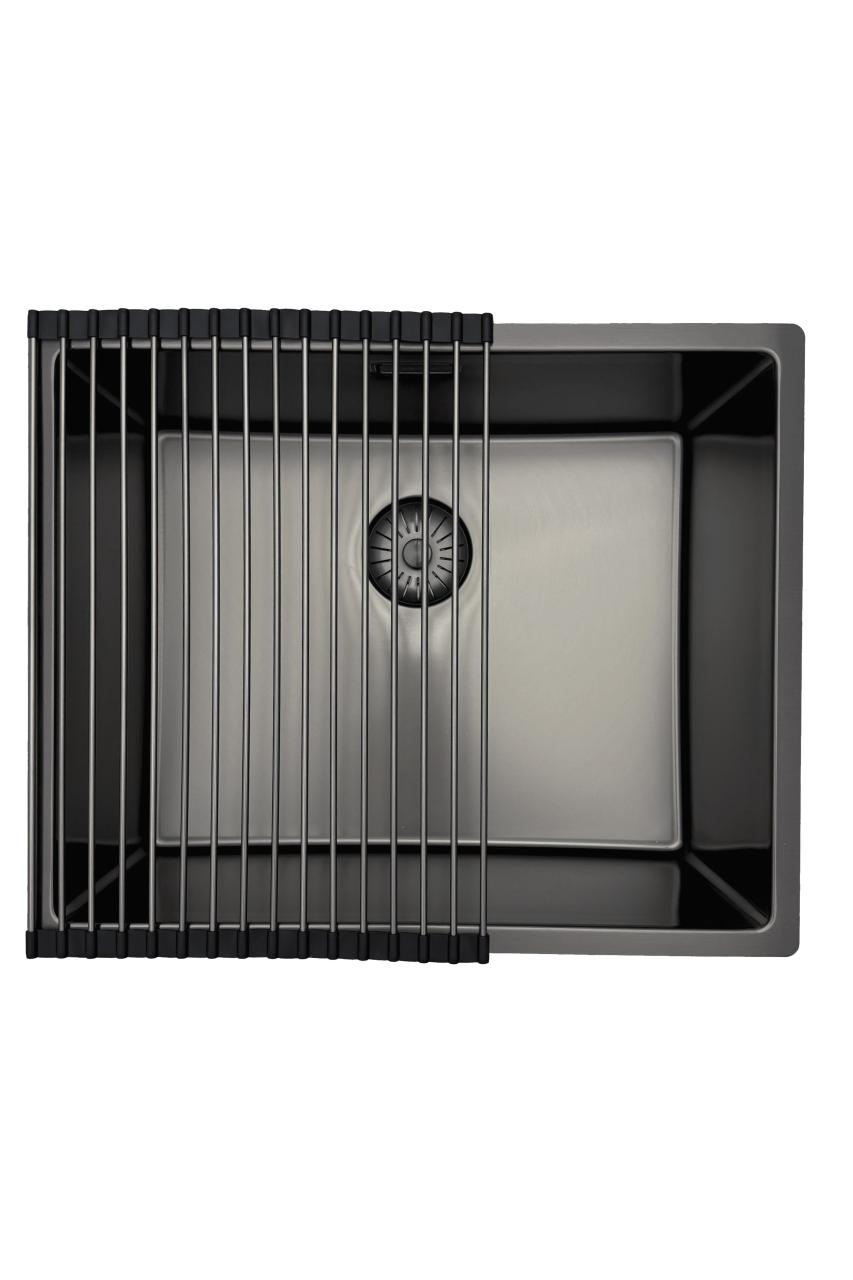 Pure.Sink Prestige mosogató 50x40 cm PVD Gun Metal 10 mm rádiusz aláépíthető, munkalapszintű és ráépíthető PPG5040-61.