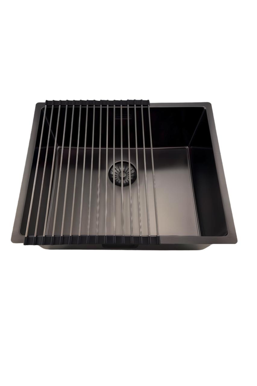 Pure.Sink Prestige mosogató 50x40 cm PVD Gun Metal 10 mm rádiusz aláépíthető, munkalapszintű és ráépíthető PPG5040-61.