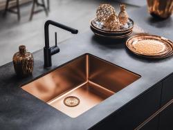 Pure.Sink Prestige mosogató 50x40 cm PVD Réz 10mm rádiusz aláépíthető, síkba építhető és ráépíthető PPG5040-62.