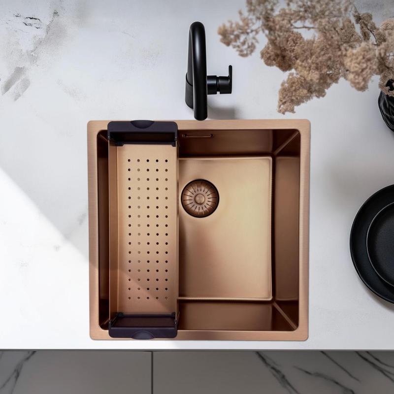 Pure.Sink Prestige beépíthető mosogatótálca Réz PPGCL40-62